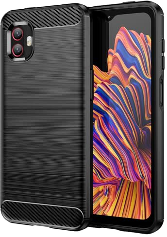 betterfon Carbon Handyhülle kompatibel mit Samsung Galaxy Xcover 6 Pro | Smartphone Case aus TPU-Silikon | Schwarz