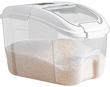 Generic Boîte de rangement pour aliments secs | Seau à riz scellé, distributeur de 5 kg, grand distributeur de grains avec tasse à mesurer pour céréales, pâtes, aliments pour animaux domestiques