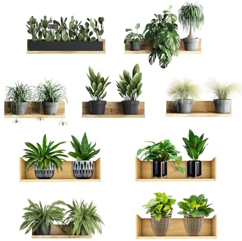 quiodok 9 Stück Wandtattoo Pflanzen Kreative Wandaufkleber Mit Grünen Pflanzen Grün Topfpflanze Wandsticker 3D Green Plants Wandaufkleber für Flur, Küche, Schlafzimmer, Wohnzimmer