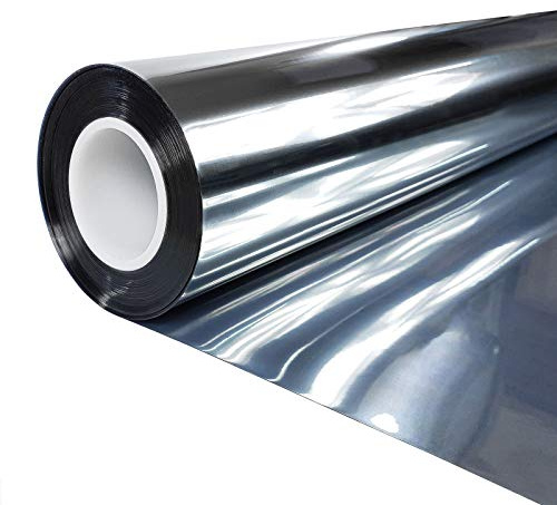 DecoMeister Vinilo Espejo para Ventanas Estático 152x200 cm - Lámina Solar Térmica Protectora de Privacidad - Película Espejo Unidireccional Anti Calor y Protección UV para Casa y Oficina - Espejo