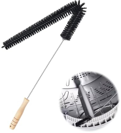 ChAusa Escobilla para Limpiar Radiadores, Cepillo Calefaccion por Dentro Cerdas Largas y Finas y Mango de Madera, Cepillo Limpiador de Radiadores Limpia Radiadores para Mueble Lavadora Refrigerador