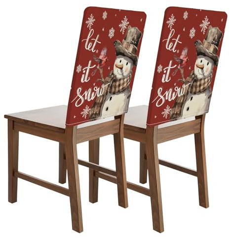 Bseical 2 x Stuhlhussen für Weihnachten - Universal Stuhlbezug für Esszimmer, Abendessen, Party - Weihnachtsdeko Besteck (B)