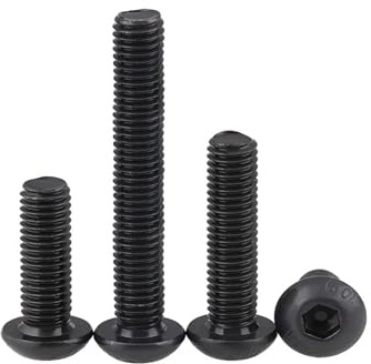 10/20 Stück UNC 4#-40 6#-32 8#-32 UNF 10#-32 Schwarz Grade 10.9 US Innensechskant-Halbrundkopf Innensechskantschraube Pilzkopf-Sechskantschrauben(Black-10pcs,1,4-40)