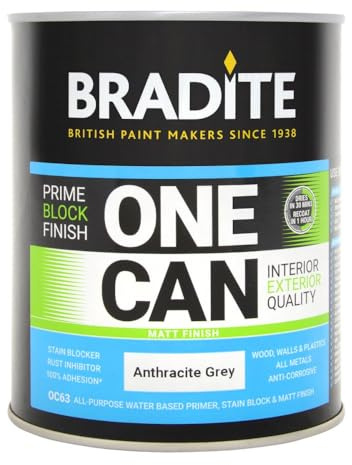 Bradite One Can All Surface Primer Sealer & Topcoat Matt Anthracite Grey 2.5L