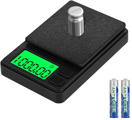 Feinwaage 1000g x 0.01g Feinwaage Multifunktions Taschenwaage Gramm Waage,Zählfunktion mit 7 Wiegeeinheiten, Taschenwaage für Lebensmittel,für Schmuck,Kaffee