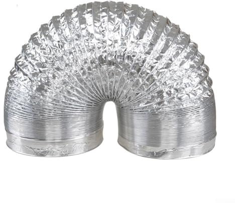 Conducto flexible de papel de aluminio, 100 mm x 300 cm de longitud, para aire acondicionado, secadora de ropa, campana extractora, aire acondicionado móvil