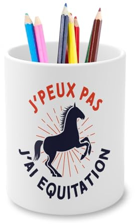 Fabulous Stifteköcher aus Keramik – J'Peux Pas J'ai Reiten Pferd Pony Dressur – 325 ml