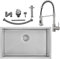 Auralum Evier Cuisine 1 Bac 70x44cm + Robinet Cuisine Douchette Extractible