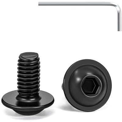 Tunejoy 20 Stück Linsenkopfschrauben mit Flansch Schwarz M6 x 12 mm Linsenkopfschraube Innensechskant Edelstahl A2 V2A Flanschschrauben Vollgewinde mit Inbusschlüssel
