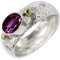SILVERTROVE Im Labor gezüchteter Rhodolith-Edelstein-Bandring, Sterlingsilber, Bandring für Männer und Frauen, Bandring in allen Größen, Schmuck CRG1070AW14_(60 (19.1))