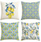 Artoid Mode Zitrone Blumen Floral Sommer Kissenbezüge 4er Set, 50x50 cm Saisonnal Zierkissenbezug Cushion Cover Couch Wohnzimmer Deko