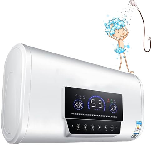 Trasforma il tuo spazio con lo scaldabagno elettrico da 3 kW, dotato di telecomando, touch screen e acqua calda istantanea! Ideale per bagni, hotel e ambienti commerciali,60L