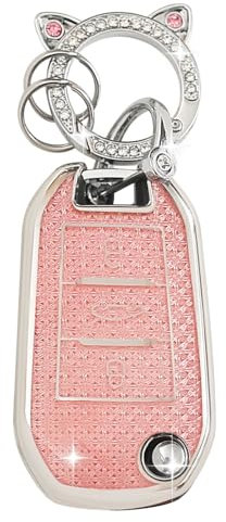 ZVRSUA Autoschlüssel Schutzhülle Passt für Peugeot,Schlüsselcover TPU Autoschlüssel hülle Kompatibel mit Peugeot 208 308 508 2008 3008 Rifter Citroen C3 C4 Cactus Berlingo Picasso Xsara Jumpy (Rosa)