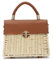 EVEOUT Sac Bandoulière en Paille pour Femmes Vintage Sac Panier en Rotin Sac de Plage d'été Sac à Main Tissé pour Vacances Voyages(Beige)