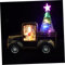 Cabilock Traktor-Ornamente Schneekugel Weihnachten Weihnachtsszene Requisite Leuchtende Weihnachtsstatue Mini-Weihnachtsbaum Batteriebetriebenes Licht Weihnachtsfigur Green Wasser Mischung