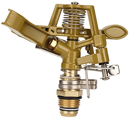 Zinklegierung Sprinkler Kopf, G1 2 Männliches Fadenwässerung 360 Grad Wasser Sprinkler Regenbird Automatische Rotation 15m Reichweite für Rasenterrasse Gartenbewässerung 15m Werkzeug