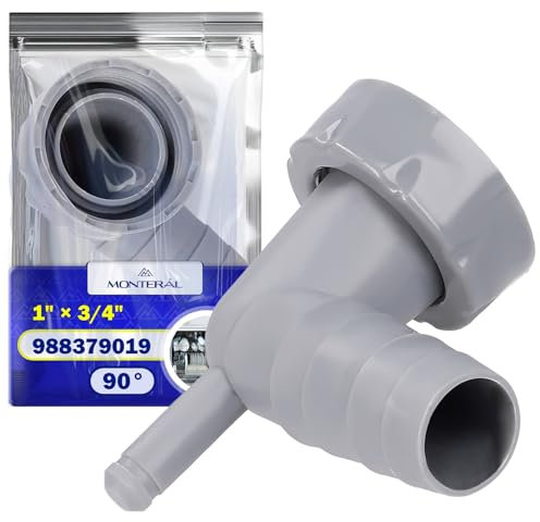Empalme Desague Lavadora y Lavavajillas con Desagüe de Condensado 90° 1 x 3/4 con Código Original 988379019 - Garantía de 10 Años - MONTERAL