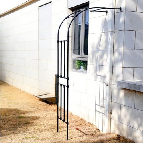 Metal Garden Arbor Half Side Garden Arch Rose Trellis 90cm 120cm 150cm 220cm 260cm 300cm wide Outdoor Garden Pergola for climbing vines or flowers(120x240cm)