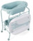 GOPLUS 4 en 1 Cambiador con Bañera, Cambiador de Pañales Plegable y Portátil con Bandeja de Almacenamiento y 4 Ruedas Universales con Frenos, para Bebés de 0-12 Meses, Carga hasta 35 kg (Azul)