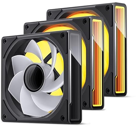 Jonsbo ZK-120BR 120mm ARGB Reverse Blade PWM Lüfter, 3er-Pack, Schwarz – stark & leise, RGB Intake