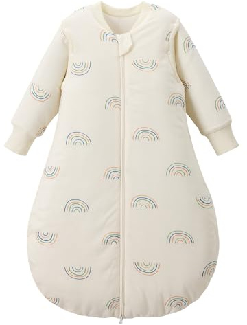 Duomiaomiao 2.5 TOG Baby Sleep Sack 100% Cotton Winter Long Sleeve Baby Wearable Blanket, Super Warm Quilted Comfy Toddler Sleeping Bag