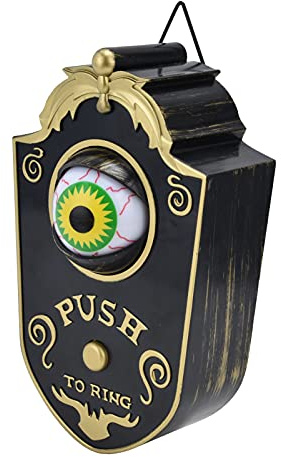 Blaihild Campanello con un Occhio, Campanello di Halloween in Plastica con Bulbo Oculare Luminoso e Luce Verde per Decorazioni per Feste di Halloween