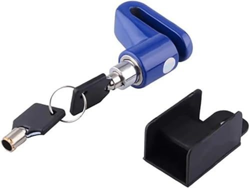 Candado Moto Freno de Disco de Scooter con Cerradura antirrobo con protección de montaña de Alambre de Acero Candado Cadena(Blue)