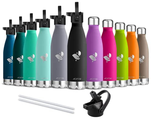 AORIN Vakuum-Isolierte Trinkflasche - 500ml - Wasserflasche BPA-Frei,24 H Kühlen & 12 H Warmhalten, Ideale Thermosflasche für Kinder, Schule, Sport, Outdoor, Fahrrad, Fitness