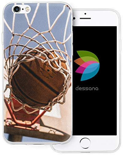 dessana Basketball transparente Schutzhülle Handy Case Cover Tasche passend für Apple iPhone 6/6S Korbwurf Tor