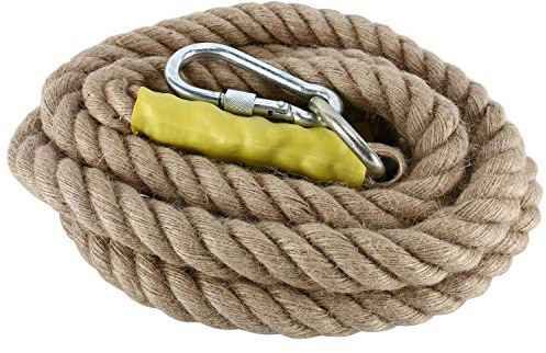 NiceDD Heavy Duty 13 Feet Gym Kletterseile mit Karabiner für Erwachsene Verbessern den Grip und steigern die Leistung (13, 1.2 INCH)