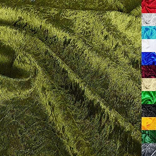 TOLKO 1m Pannesamt Stoff Meterware | glänzender Stretch Samt 145cm breit für Vorhänge Gardinen Bühne Kostüm Kleid Bekleidung | Pannesamt-Dekostoff | Stoffe zum Nähen Meterware Dekorieren (Antik Grün)