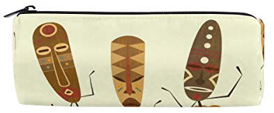 FANTAZIO Federmäppchen Afrikanische Masken Make-up Tasche