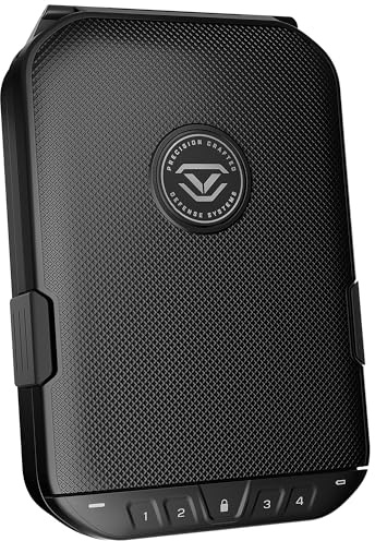VAULTEK LifePod 20 Full-Size Lockable Weatherproof Case with Built-in Lock, Steel Security Cable, & TSA Handgun Case or Car Safe, Portable Travel Pistol Safe/Covert Black