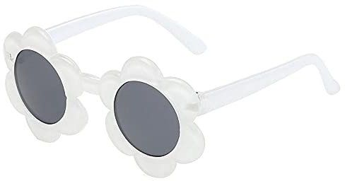 WQZYY&ASDCD Sonnenbrille Herren Damen Cartoon Schöne Bunte Blumen Hochwertige Brille Strahlenschutz-White_Grey_Cn