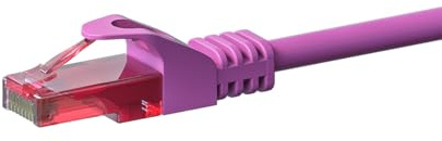 Danicom CAT6 Netzwerkkabel - U/UTP - 2 m - Rosa - 100% Kupfer | POE, Ethernet, LAN, Patchkabel, Datenkabel, RJ45 - für Serverschränke, Switches, Router, Modems!