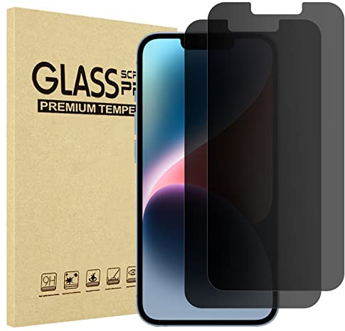 ProCase 2 Pack Privacy Screen Protector for iPhone 16e / 14/13 / 13 Pro 6.1, Tempered Glass Film Guard for iPhone 2025 2022 2021 6.1 Inch