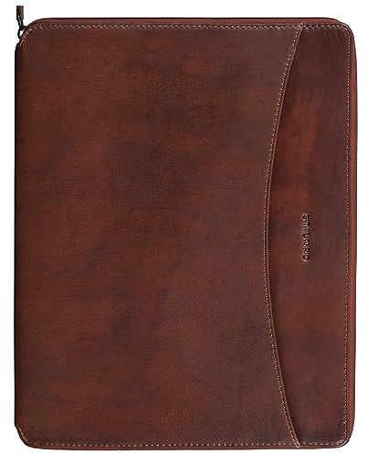 STILORD 'Dexter' Cartelle A4 in Pelle Borsa per Tablet Custodia Rigida per un MacBook da 13,3 pollici con Cerniera Zip Portadocumenti vintage, Colore:porto - cognac