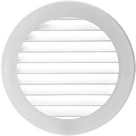 Ø 100mm Redonda Rejilla de Ventilación - Plástico, Blanco
