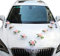 Yulakes Bijoux de Voiture en Organza de mariée - pour Couple de Roses - Décoration de Voiture - Décoration Florale de Mariage - Décoration de Voiture de Mariage-Rose