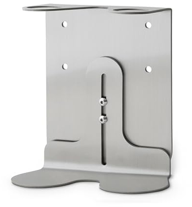 Kuishi Soap Dispenser Bracket - Wall Mounted Soap Bottle Holder, Stainless Steel Holder for 250–500ml Bottles, Kitchen & Bathroom, Satin, Double (Bottle Not Included)