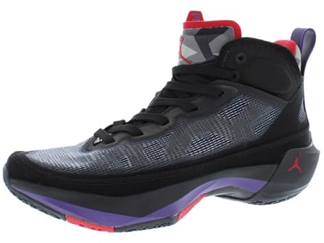 Jordan Air Jordan Xxxvii pour garçons (grand enfant), Noir/rouge véritable/violet club/anthracite foncé, 5 Big Kid