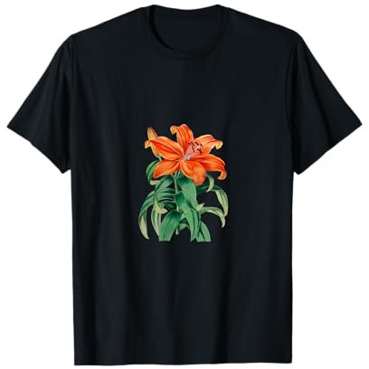 One vibrant illustration of flower Thunberg's orange lily. T-Shirt