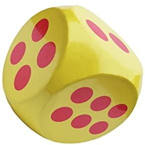 perfk 30 cm weiche Schaumstoffwürfel, D6, Lehrmittel, entwickeln Intelligenz, Würfelspiele für Kinder, Klassenzimmer, Jungen und Mädchen, Partygeschenke, GELB