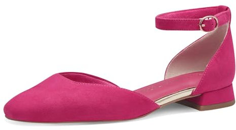 MARCO TOZZI Ballerine Donna con Cinturino Regolabile Vegane, Rosa (Pink), 41 EU