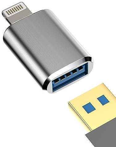 Adaptateur USB iPhone Lightning vers Jack Cable Certifié Apple MFI OTG USB A Camera Prise pour 14 13 12 11 Pro Max 7 8 Plus X Se XS XR Ipad Air 3.0 Prise Cle Convertisseur Flash Disque Stick Adapteur