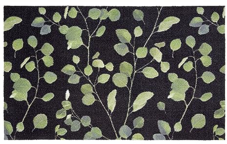 Astra Rutschfester Teppich Wohnzimmer - Miabella Fußmatte innen - Küche Läufer Flur Schmutzfangmatte - Sauberlauf waschbar 66x110cm Eukalyptus Sw. Home