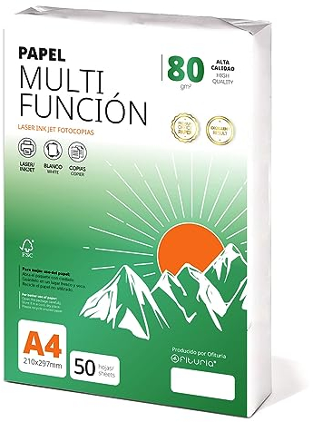 Ofituria Kopierpapier, DIN A4, 80 g/m2, 50 Blatt, Mehrzweckpapier für Laser- und Tintenstrahldrucker, Kopierer, Bürobedarf, Schulbedarf, Packung zu 50 Blatt, 80 g