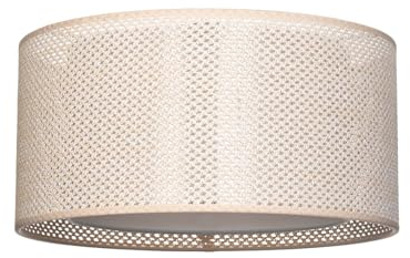 Lindby Deckenleuchte Ø 40 cm, Deckenlampe Textil Kunststoff Rattanlook 1x E27 ohne Leuchtmittel Wohnzimmerlampe Deckenbeleuchtung Schlafzimmerlampe