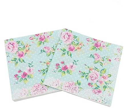 NOLITOY 100stücke Floral Papierservietten Für Geburtstag Und Shower Bunte Rosenmuster Für Festliche Anlässe Servietten Pro Packung Für Tischdekoration Und Partys