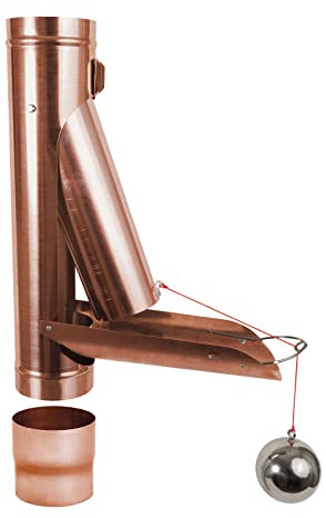 Regenwasserklappe Kupfer automatisch mit Schwimmer DN 87 inkl. Adapter Regenrohrklappe mit Kugel zum Befüllen von Regentonnen, Regenfässer und kleineren Regenwassertanks.